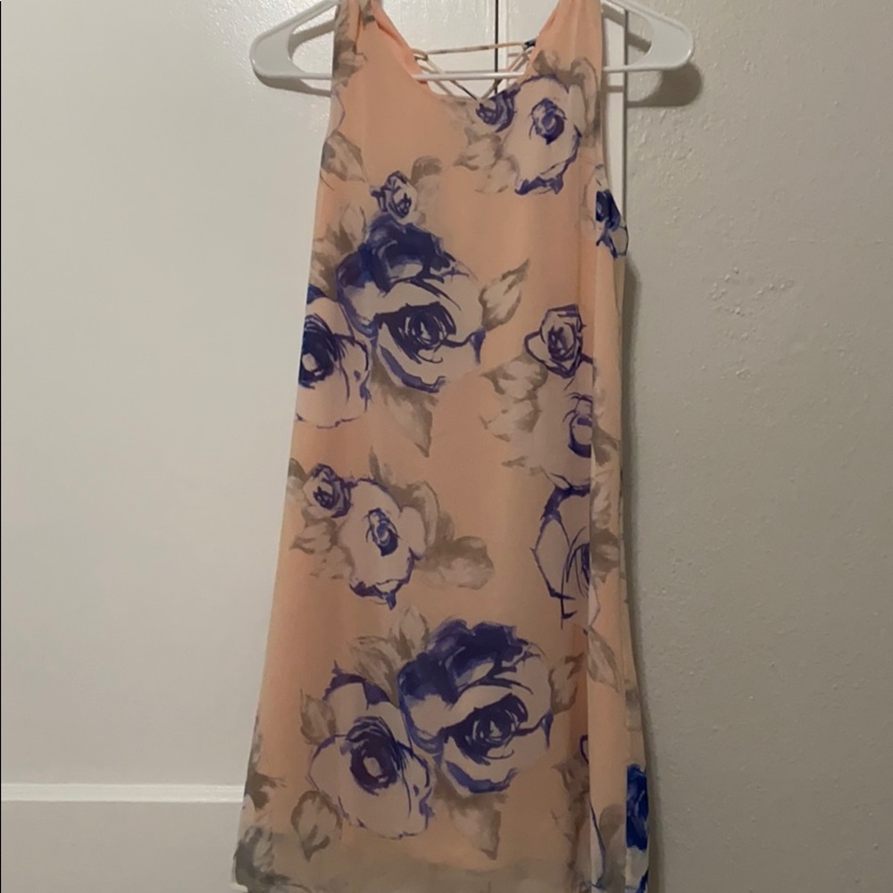 Flirty spring dress with blue flowers